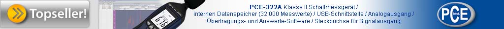 Unser Topseller PCE-322-A Klasse II Schallpegelmessgerät