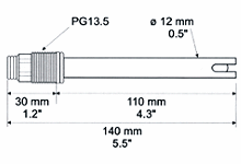 Prinzipskizze der pH-Elektroden vom Typ 1211T